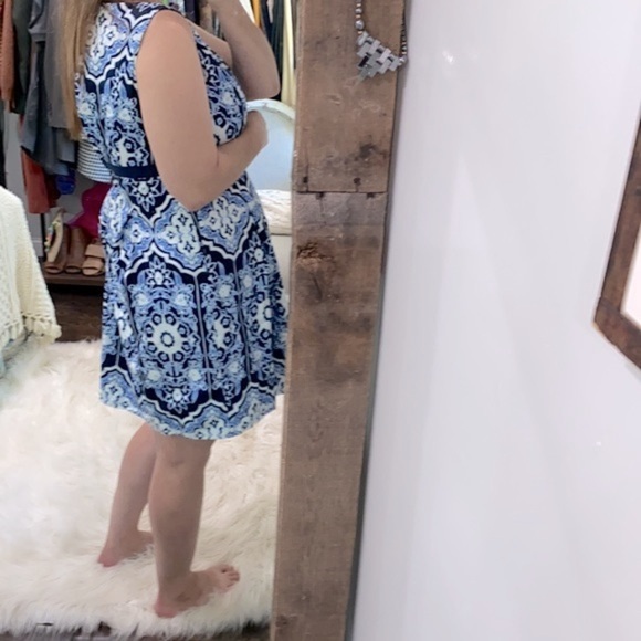 Talbots blue floral dress size 6 petite - Picture 4 of 10